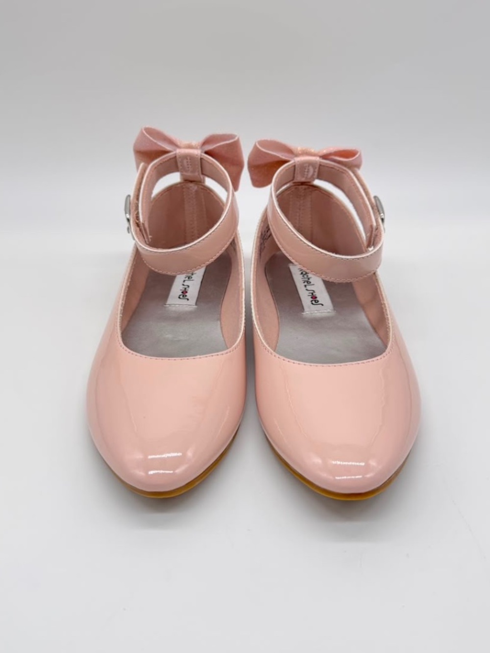 Rachel Shoes Janet Blush Pink Patent Mary Jane Bow Flats Size 3M NWOT